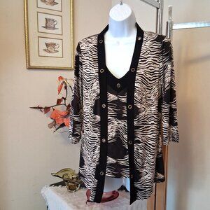 NWOT Nueva Women’s 2 Piece Luxury Camisole Blouse Set ¾ Sleeve Top 8